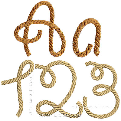 Cowboy Rope Font Embroidery Design