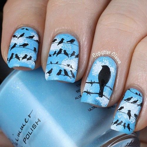Cute Blue Nail Design