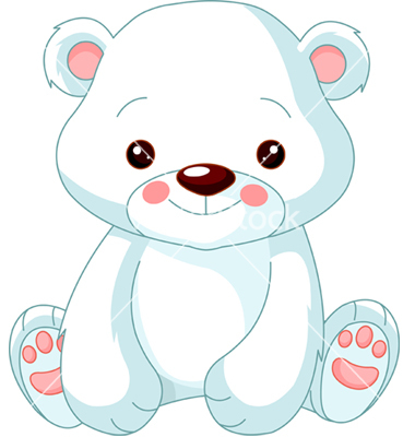 Cute Cartoon Baby Polar Bear