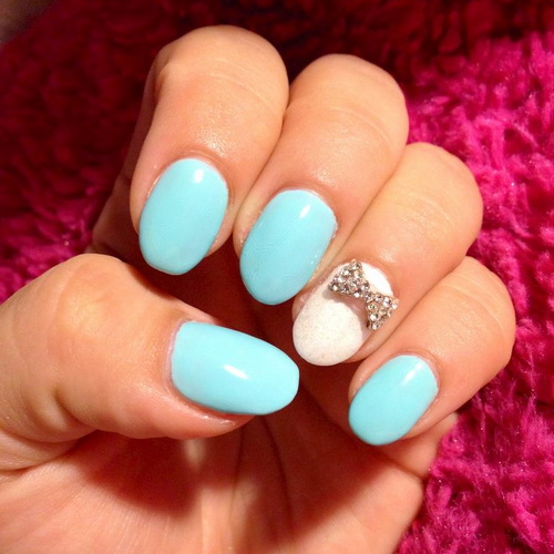 Cute Nail Designs with Diamonds