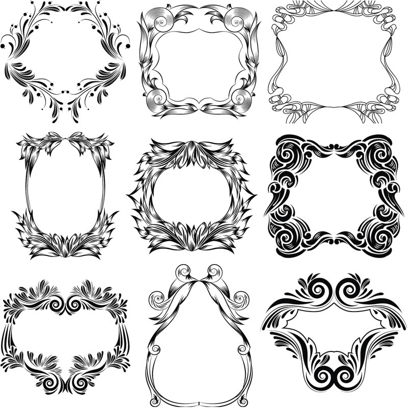 Decorative Floral Frames Vector