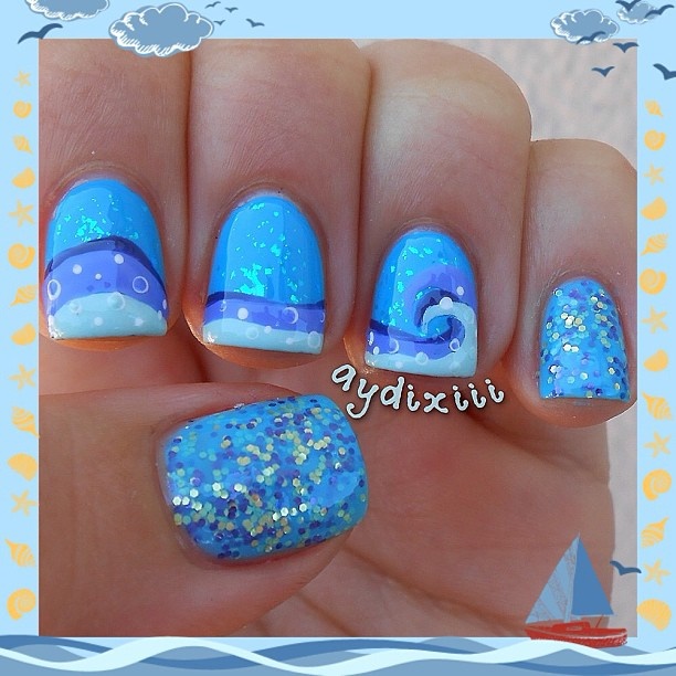 Easy Blue Nail Designs