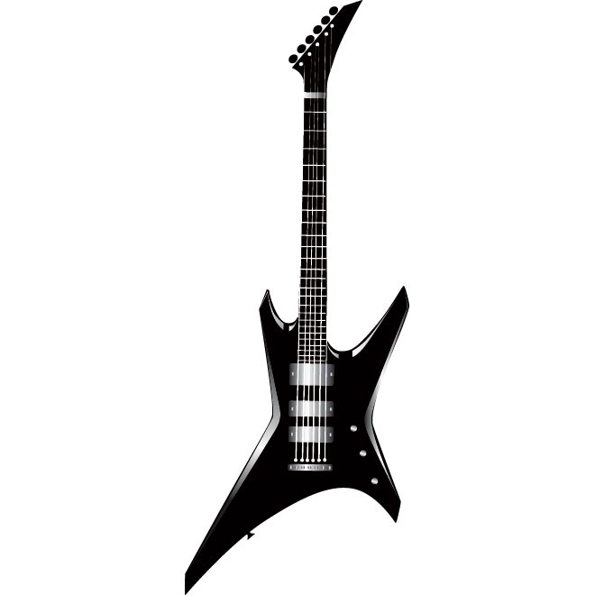 Electric Guitar Black and White Vector