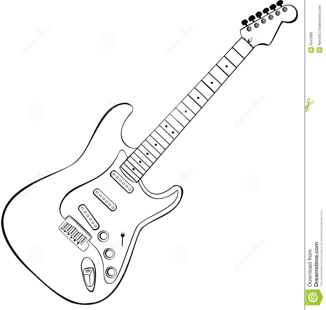 Electric Guitar Outline Vector