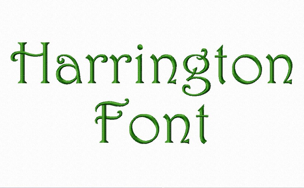 Embroidery Machine Harrington Font