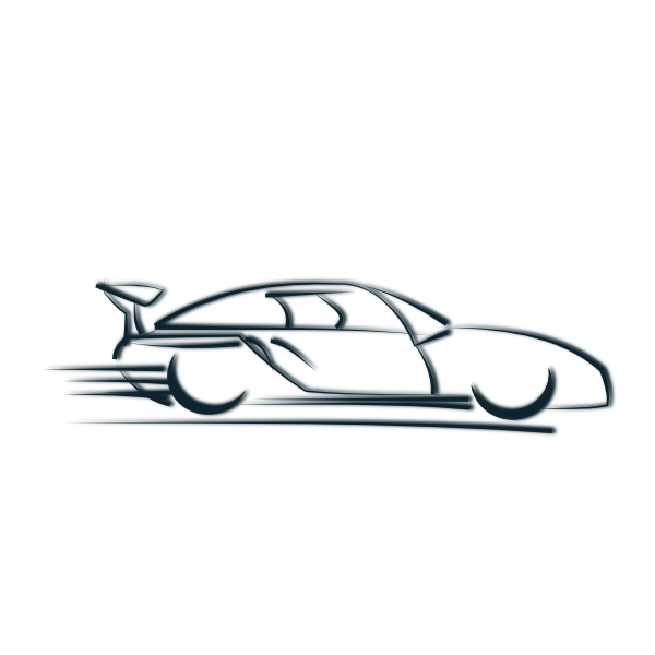 Fast Car Clip Art Black and White