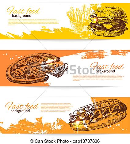 Fast Food Banner Clip Art