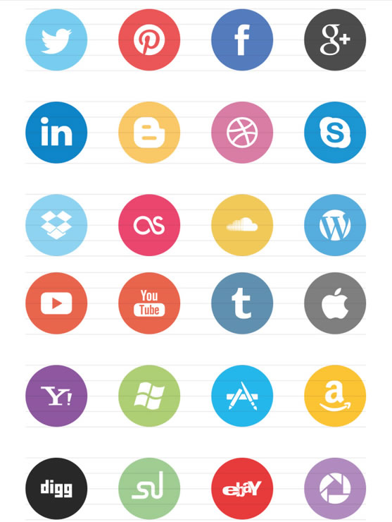 Flat Social Icons