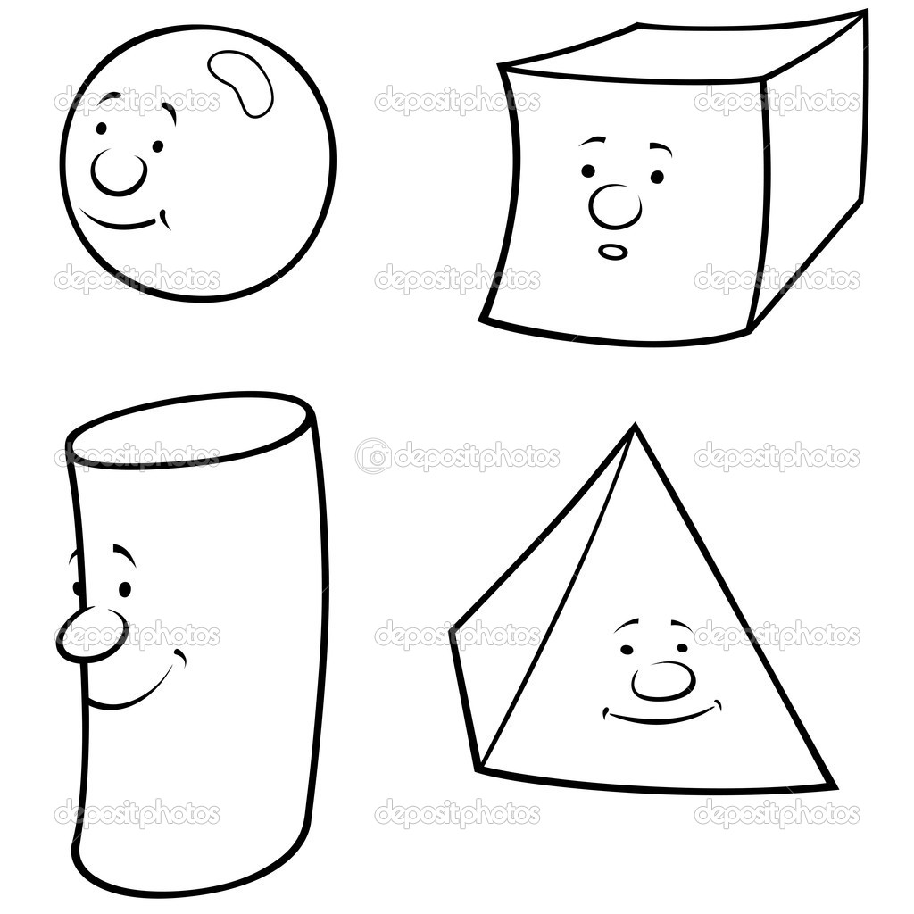 Free Cartoon Black and White Geometric Shapes