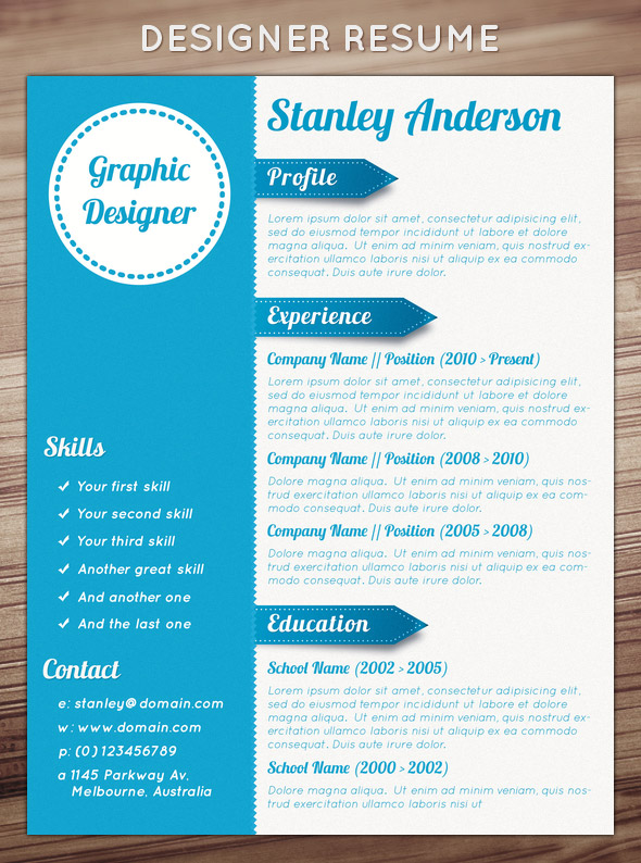 Free Creative Resume Design Templates