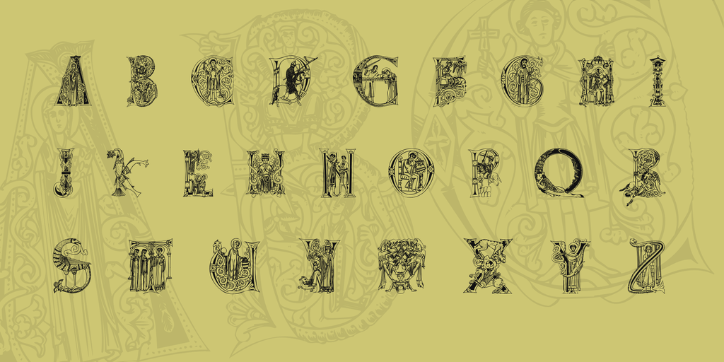 Free Medieval Font Alphabet