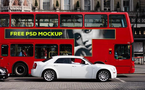 Free Psd Mockup Bus Advertising