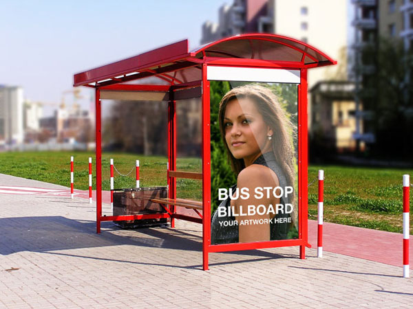 Free Psd Mockup Bus Shelter