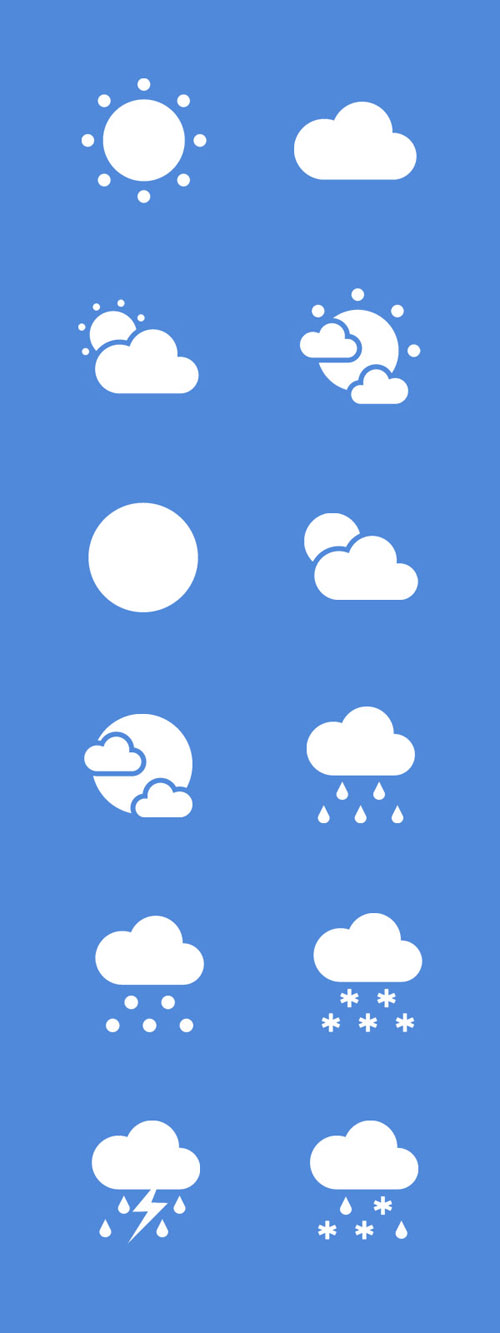 Free Weather Icon Set Flat