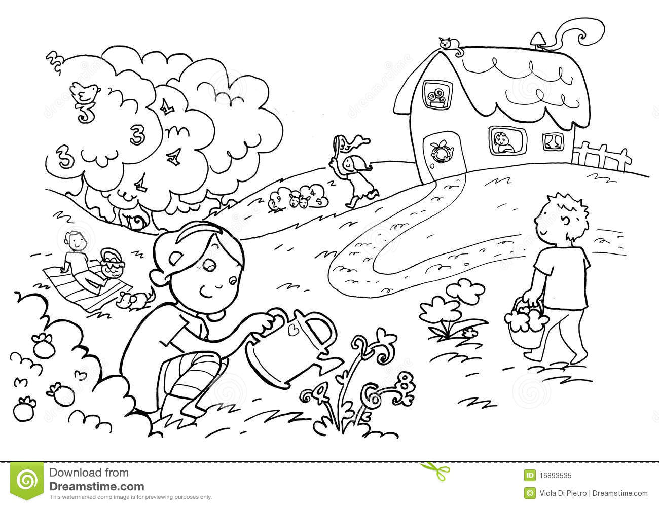 Garden Clip Art Black and White