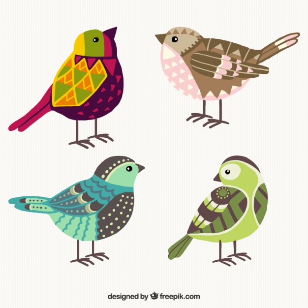 Geometric Colorful Birds