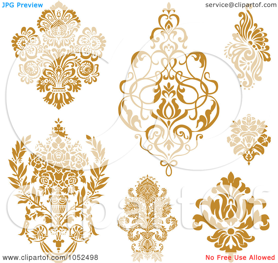 Gold Damask Clip Art