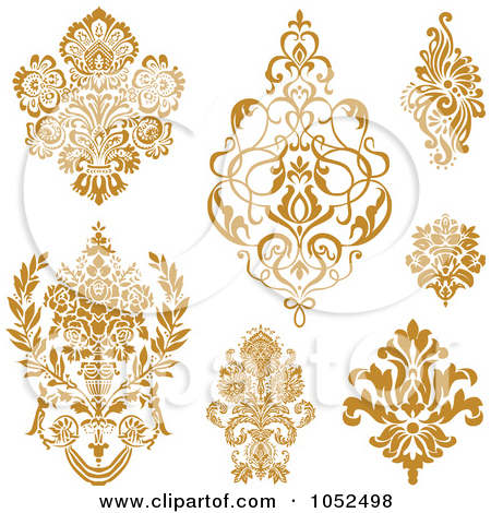 Gold Damask Clip Art