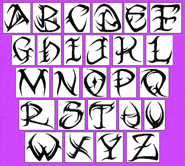 Graffiti Tribal Alphabet Fonts