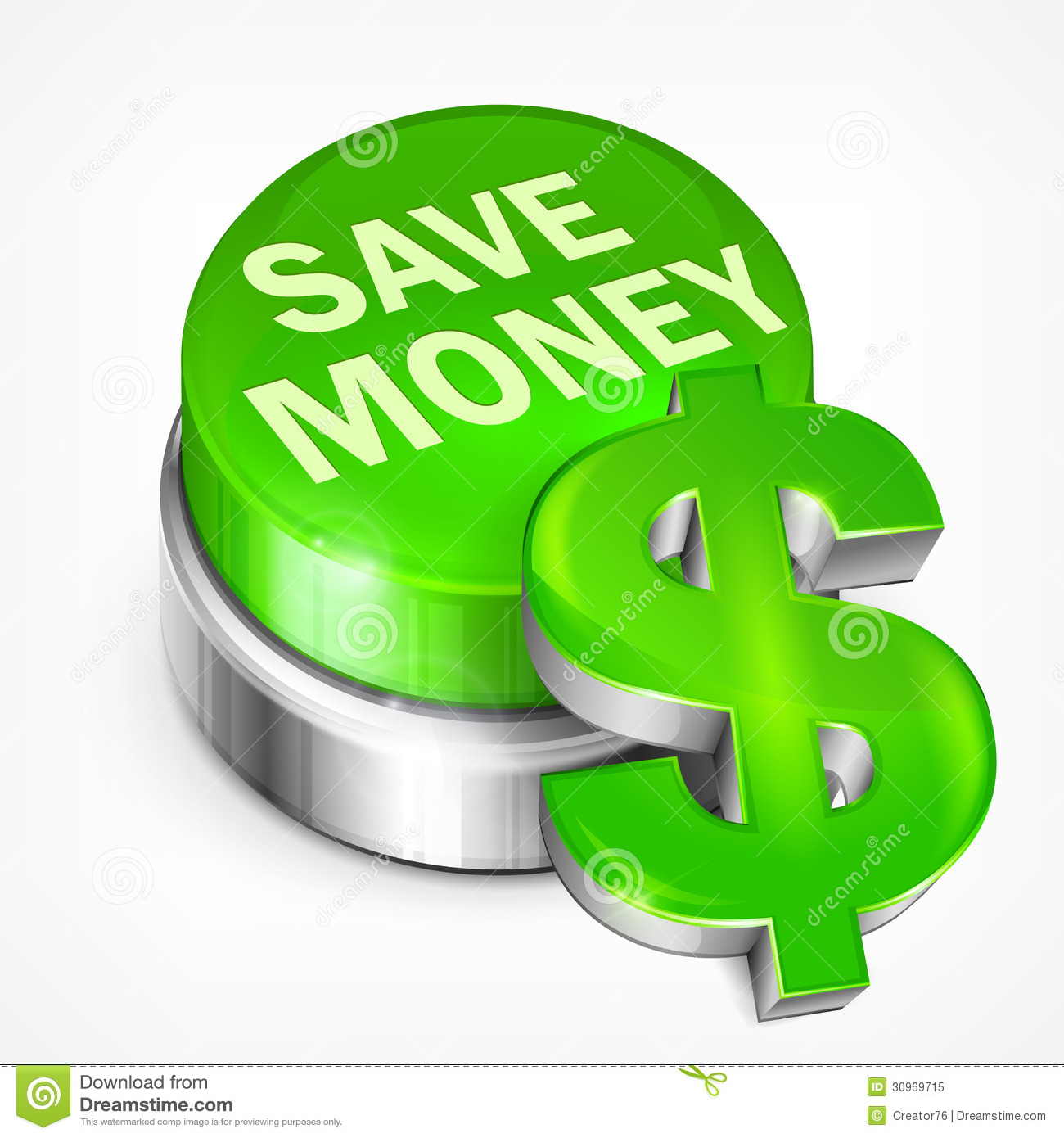 Green Save Money Button