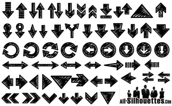 Hand Drawn Arrows Vector Free