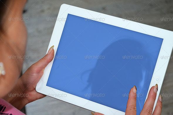 Hands Holding iPad PSD Mockup Free