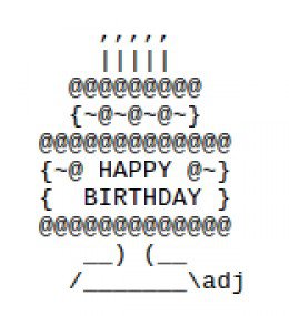 Happy Birthday ASCII TextArt