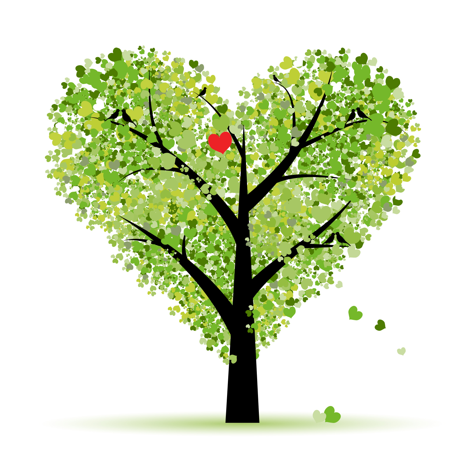 Heart Leaf and Tree Clip Art
