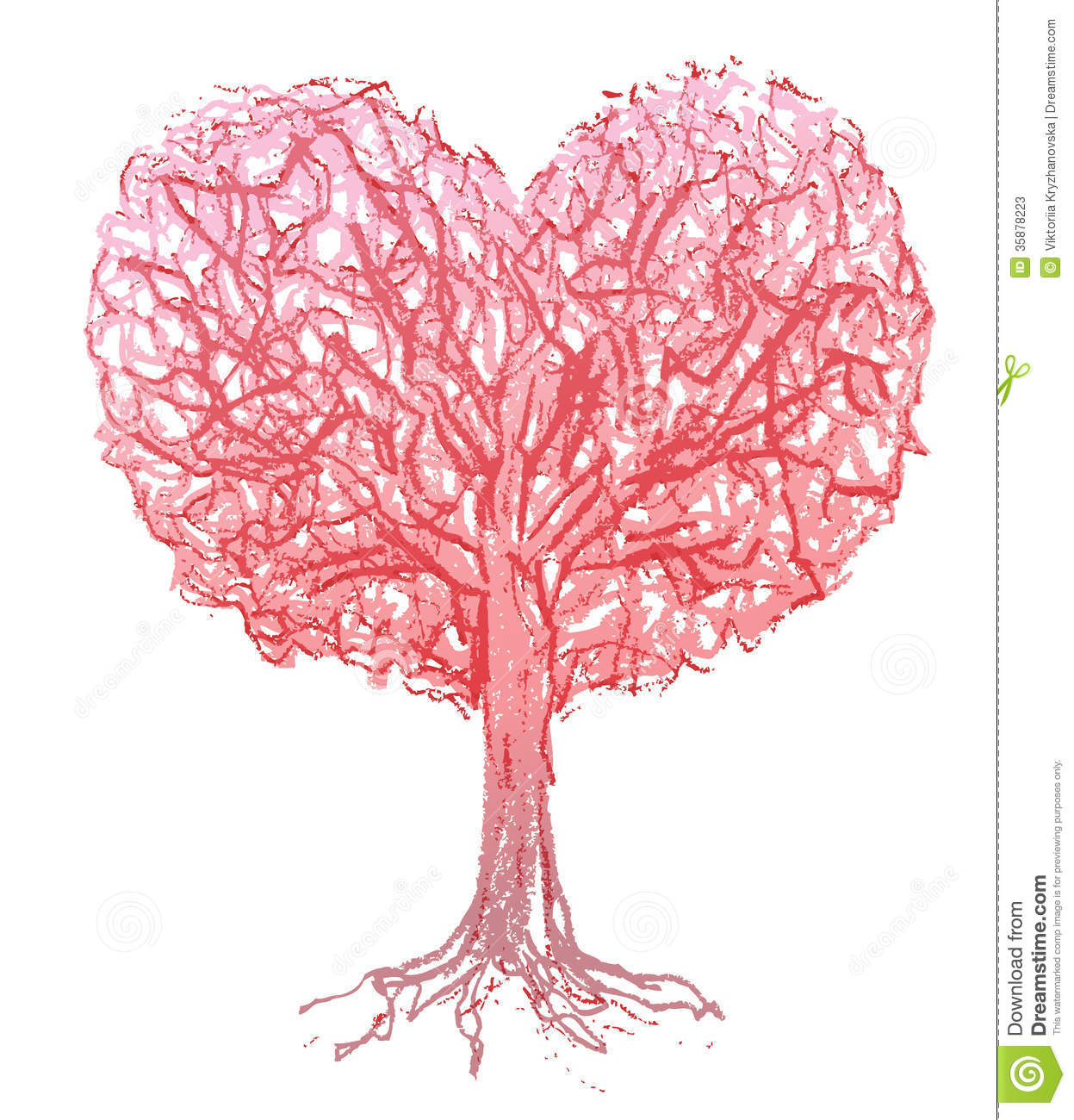 Heart Shaped Tree Vector