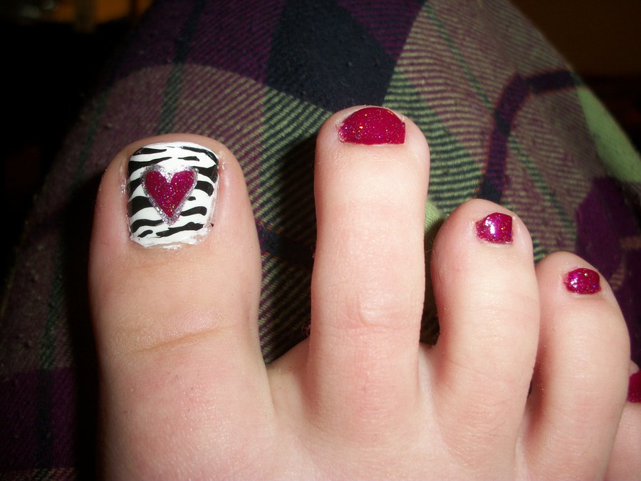 Heart Toe Nail Designs