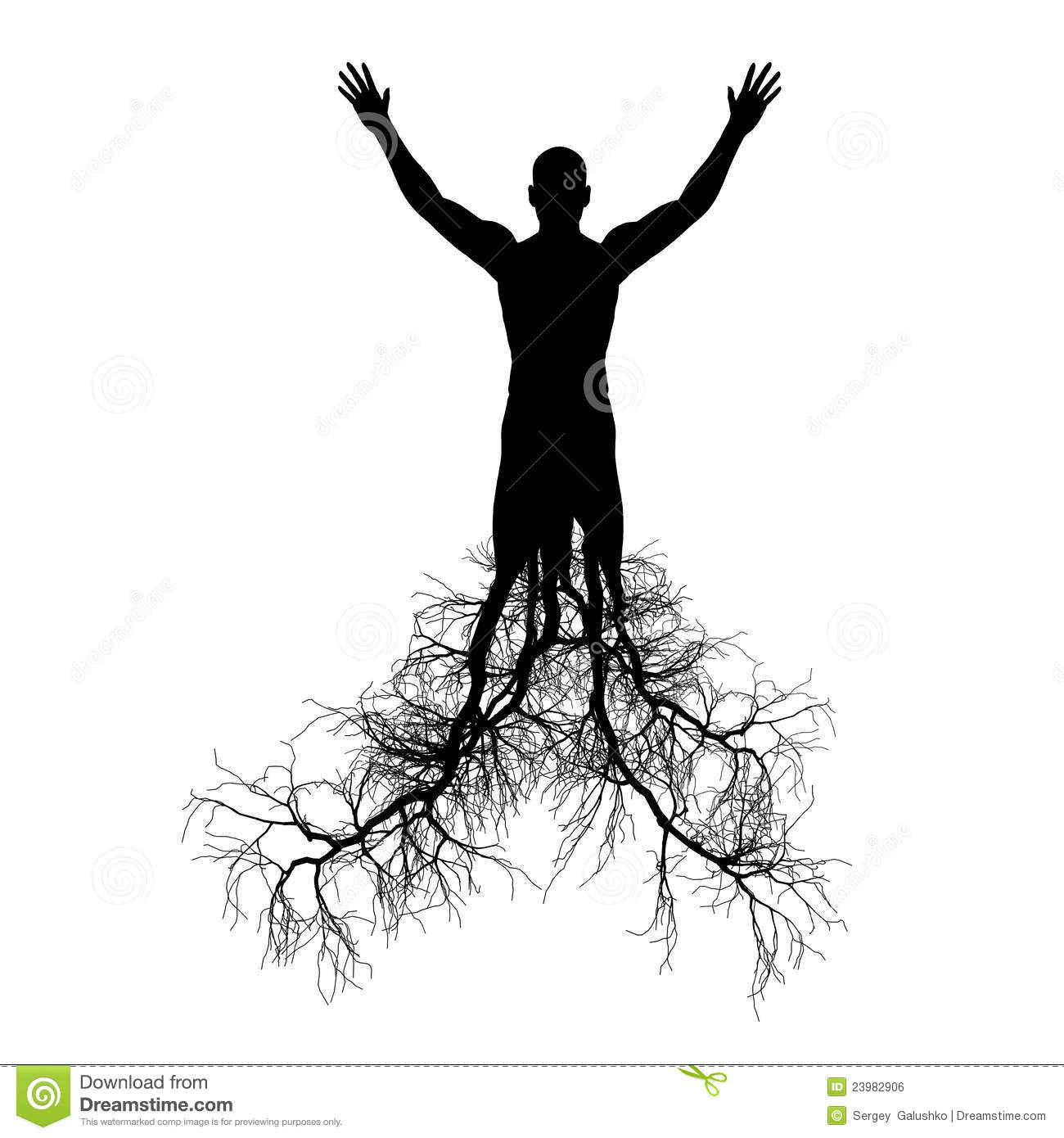 Images of Tree with Roots as a Man