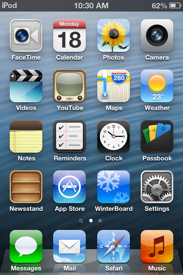 iOS 6 Home Screen iOS 6 Home Screen
