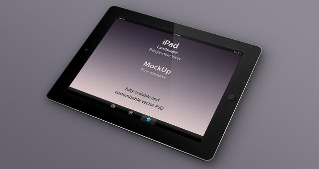 iPad Landscape PSD Mockup