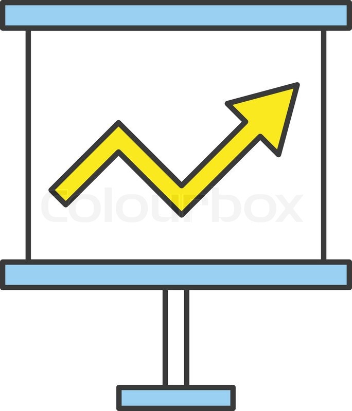 Line Graph Icon Flat