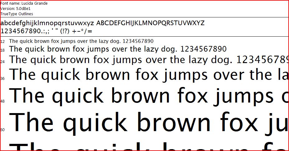 Lucida Grande Font