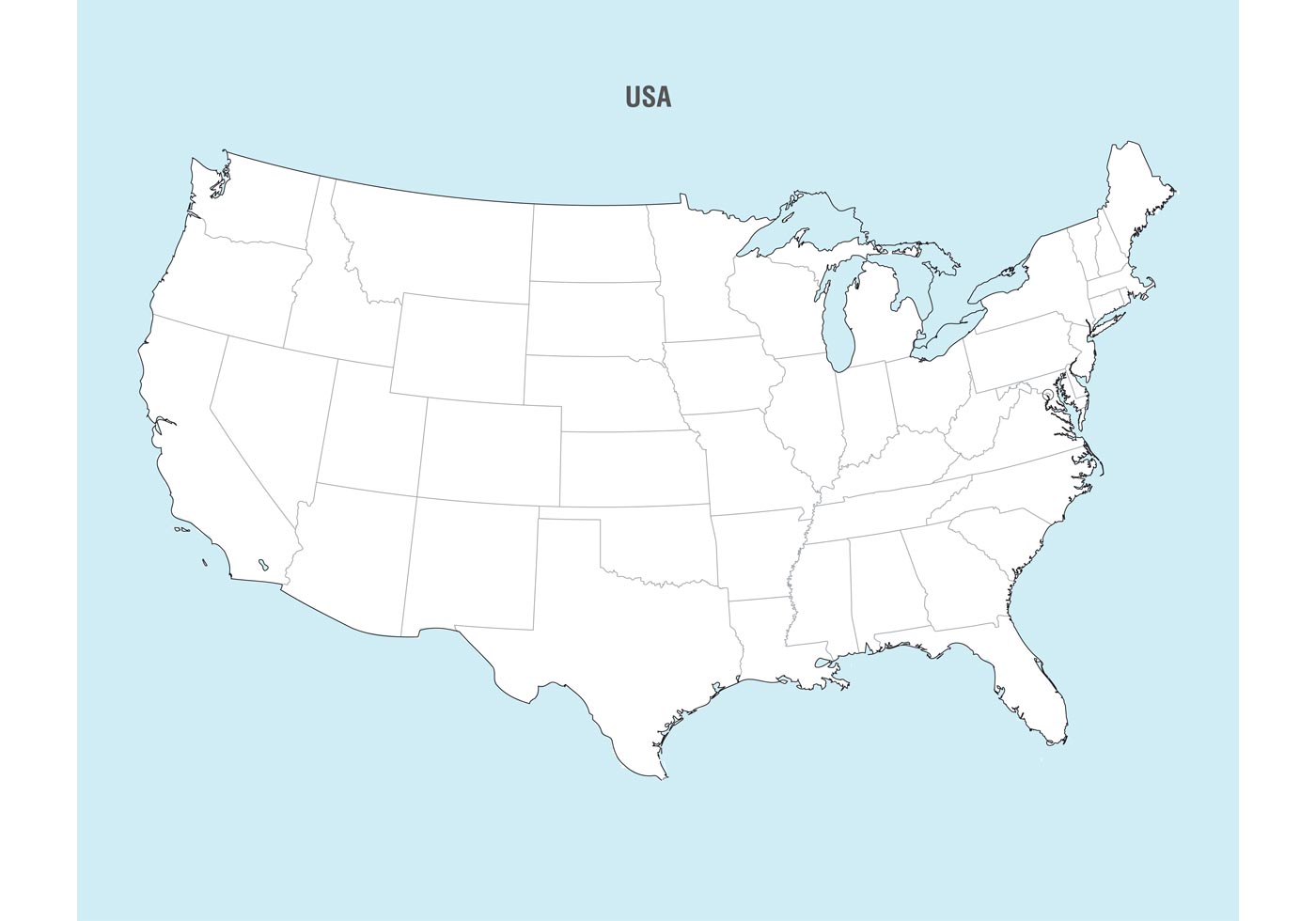 Map Vector for The United States