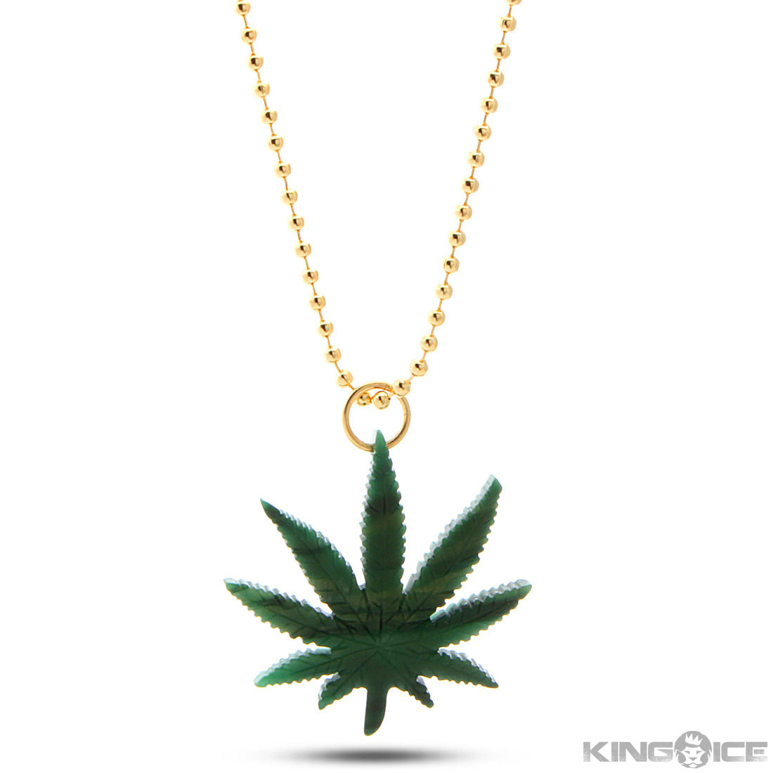 Marijuana Gold Rope Necklace