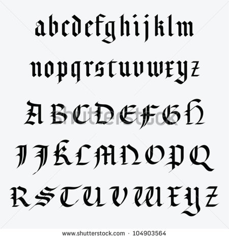 Medieval Writing Alphabet Medieval Writing Alphabet