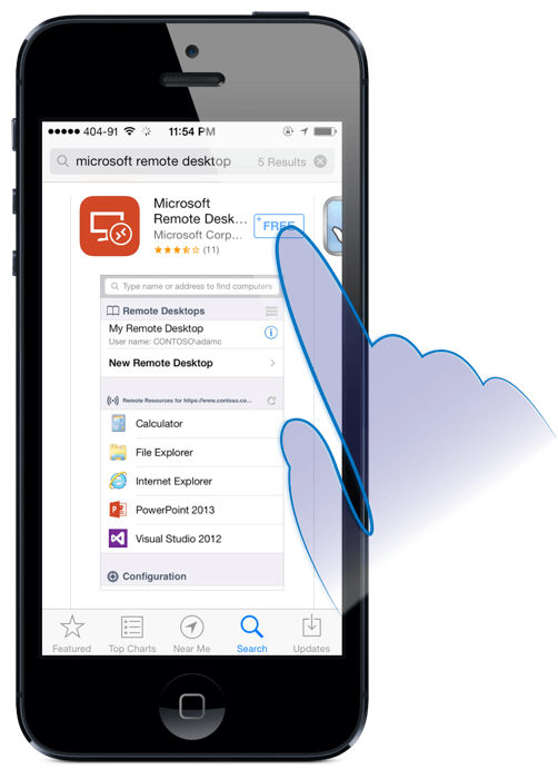 Microsoft Remote Desktop iOS App