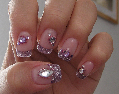 Nail Art Designs with Diamonds