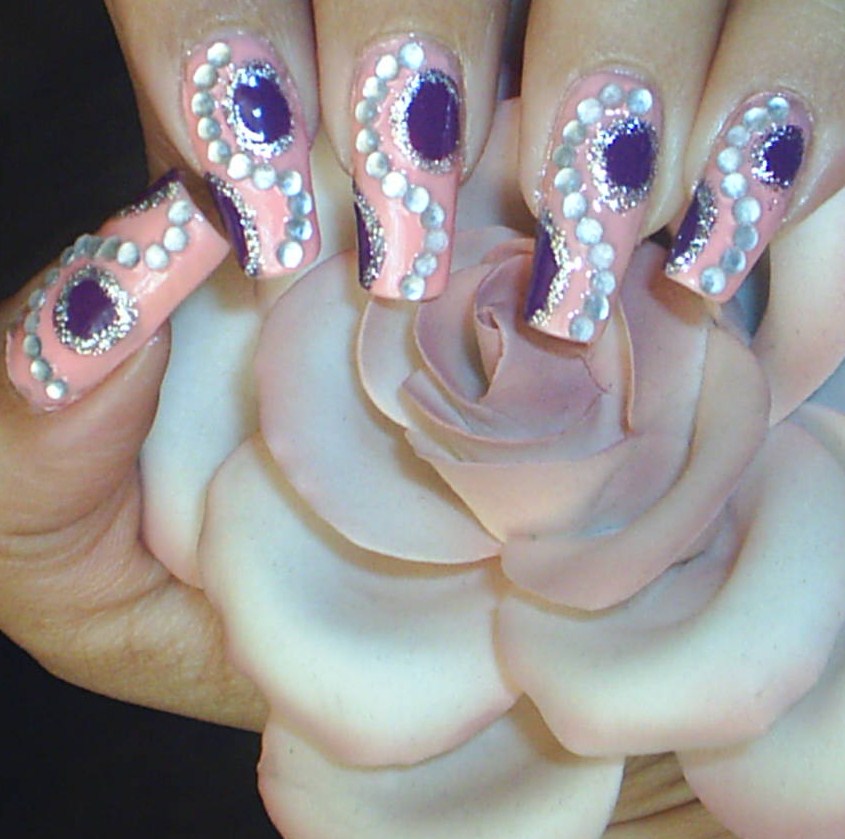 Nail Designs with Rhinestones