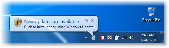 Notification Icon Windows 7