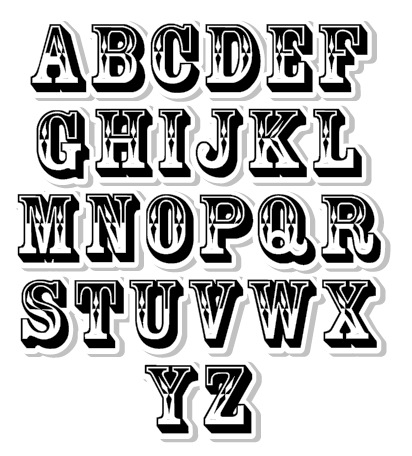 Old Western Font Alphabet