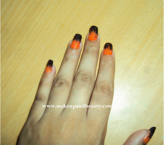 Orange and Black Nail Art