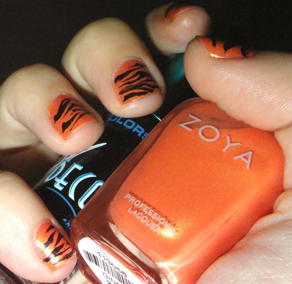 Orange and Black Nail Designs