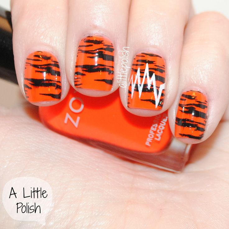 Orange and Black Nail Designs