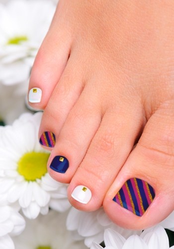 Pink and White Toenail Design