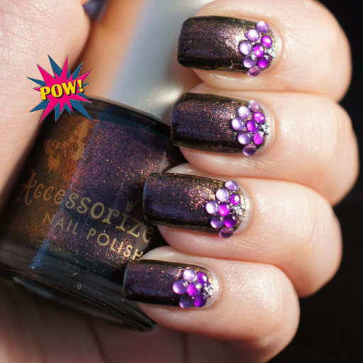 Purple Nails with Gems