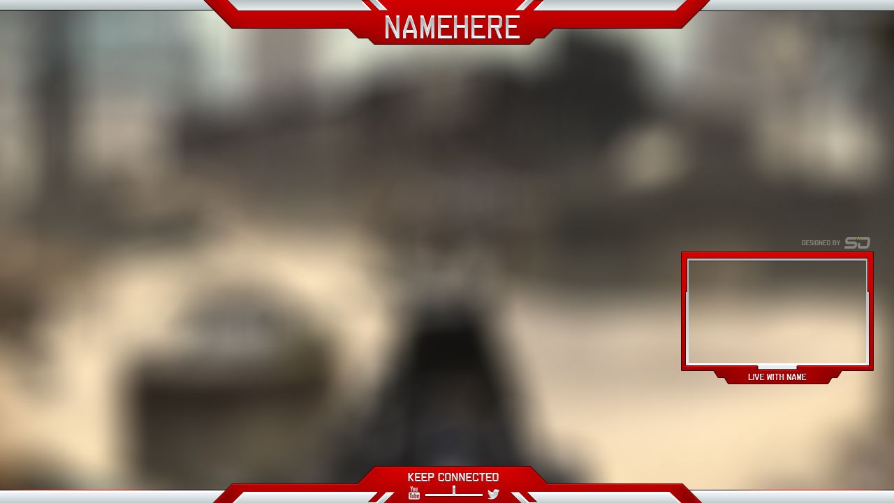 Red Twitch Overlay Template