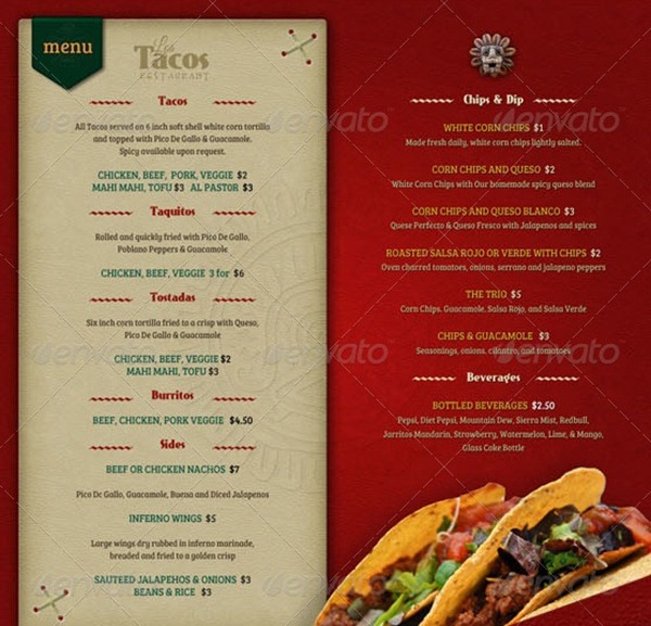 Restaurant Food Menu Templates